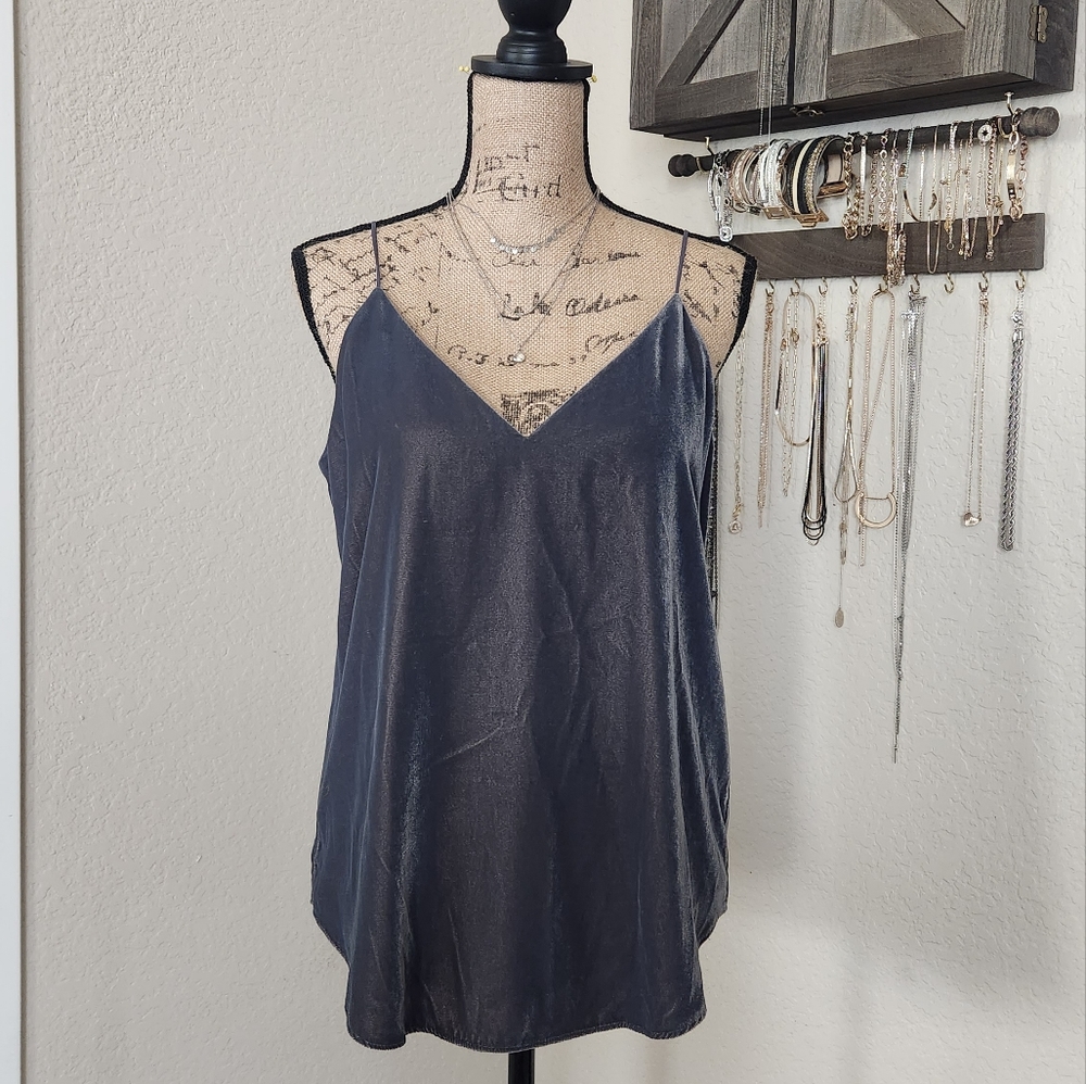 Velvet Grey Spaghetti Strap Top